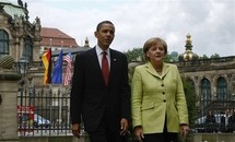 Barack Obama et Angela Merkel à Dresde