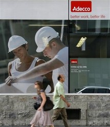 Le groupe d'intérim Adecco veut supprimer 350 postes en France Le groupe d'intérim Adecco veut supprimer 350 postes en France