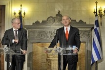 Herman Van Rompuy et George Papandreou