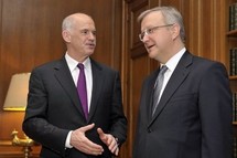 George Papandréou et Olli Rehn