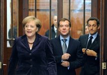 Angela Merkel et Dmitri Medvedev, Nicolas Sarkozy