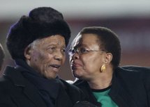 Nelson Mandela et sa femme Graça Machel