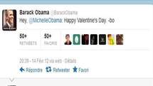 Barack Obama souhaite une joyeuse Saint-Valentin à son épouse... sur Twitter