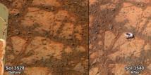 La NASA explique l'apparition mystérieuse d'une roche sur Mars La NASA explique l'apparition mystérieuse d'une roche sur Mars