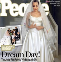 La robe de mariée d'Angelina Jolie était brodée de dessins de ses enfants