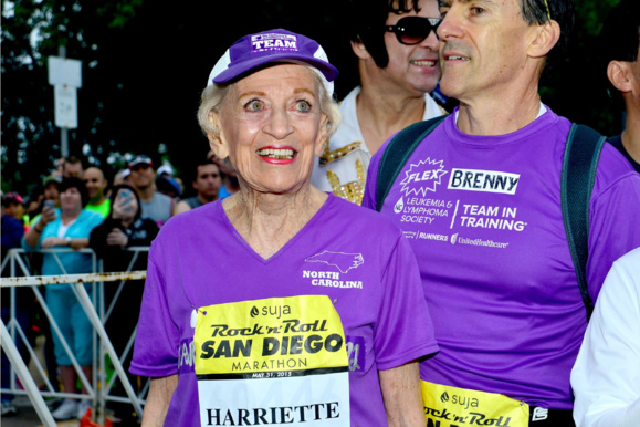 Harriette Thompson, 92 ans, le 31 mai 2015 au marathon de San Diego