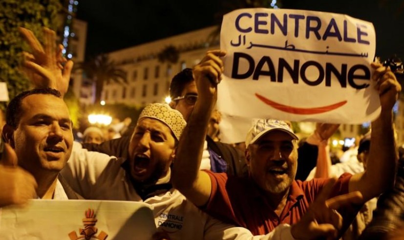 Des salariés de Centrale Danone manifestent à Rabat contre le boycott