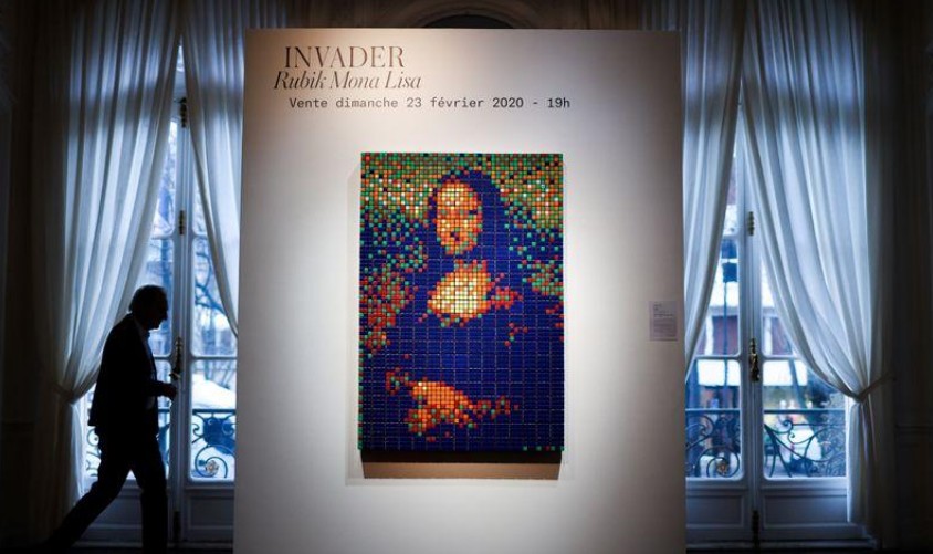 La "Rubik Mona Lisa" d'Invader adjugée à plus de 480.000 euros à Paris