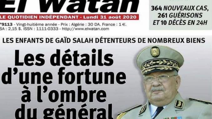 Algérie: un journal sanctionné pour une enquête sur les enfants de l'ex-chef de l'armée