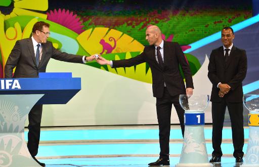 Zinédine Zidane lors du tirage au sort du Mondial-2014 à Costa