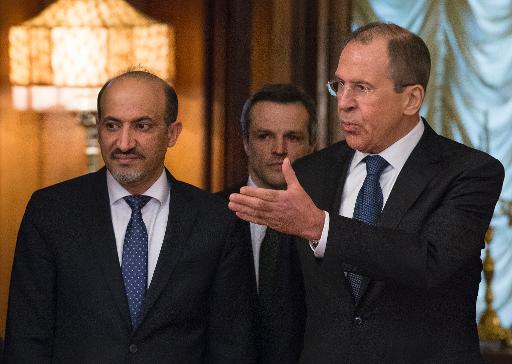 Ahmad Jarba et Sergei Lavrov