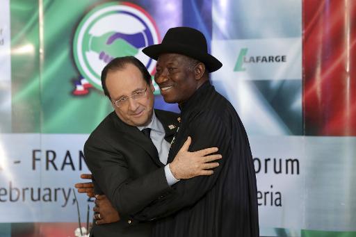 Goodluck Jonathan et François Hollande