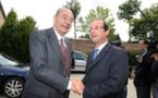 François Hollande au château de Bity à Sarran pour rencontrer Jacques Chirac